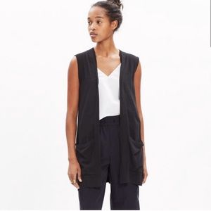 Madewell black drapey vest size M medium
